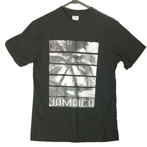 TBL Jamaica Palm Tree Graphic T-Shirt Mens Medium Black Short Sleeve Crewneck